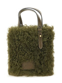 Anya Hindmarch "N/S Mini Eyes" Shearling Tote Bag