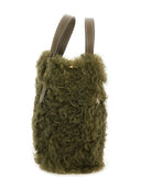 Anya Hindmarch "N/S Mini Eyes" Shearling Tote Bag