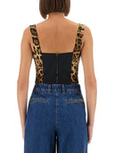 Dolce & Gabbana Leopard impreso Charmeuse Bustier