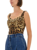 Dolce & Gabbana Leopard impreso Charmeuse Bustier