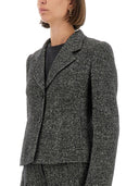 Chaqueta de pecho individual Dolce & Gabbana en lana de lana Dot