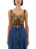 Dolce & Gabbana Leopard impreso Charmeuse Bustier