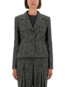 Chaqueta de pecho individual Dolce & Gabbana en lana de lana Dot