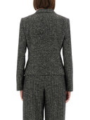 Chaqueta de pecho individual Dolce & Gabbana en lana de lana Dot