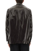 MM6 Maison Margiela Camisa de lino brillante