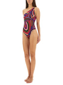 Pucci Iris Print One Shoulder badedragt