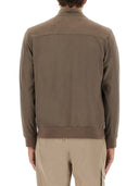 Herno "Resort" Bomber Jacket In Suede Alternatives