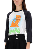 Ganni Cropped "Kitty" T Shirt
