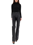Haikure "Star Black Denim & Leather" Pants