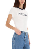 Off White T Shirt With Embroidered Logo