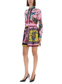Versace Jeans Couture Pleated Print Skirt
