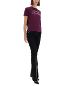 Versace Jeans Couture T Shirt With Logo And Rhinestones