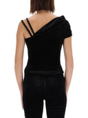 Versace Jeans Couture One Shoulder Top With "Baroque" Buckle