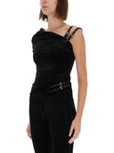 Versace Jeans Couture One Shoulder Top With "Baroque" Buckle