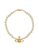 Vivienne Westwood Pearl Choker With Orb Bas Relief