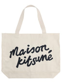 Maison Kitsuné Tote Bag With Writing