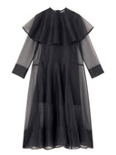 Ganni Long Dress With Hoop Collar
