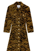 Ganni Long Dress With Tiger Print