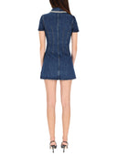 Self Portrait "Denim Crystal" Mini Dress