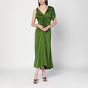 Victoria Beckham Asymmetrical Draped Seaweed Green Dress