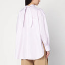 Victoria Beckham liliowa/biała koszula w paski w bawełnie organicznej