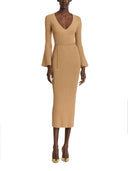 Michael By Michael Kors Wool Midi Dress