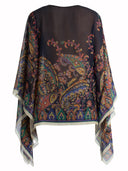 Etro Paisley Print Silk Poncho Top