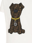 Fendi T Shirt With "Dog" Logo