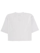 Off White Cropped T Shirt With Logo