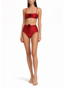 Zimmermann High Waist Bikini Bottom With Flower