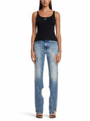 Off White Tank Top With Logo