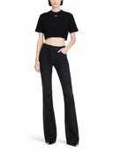 Off White Cropped T Shirt With Logo