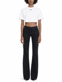 Off White Cropped T Shirt With Logo