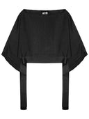 Alberta Ferretti Mesh Knitted Poncho Sweater