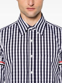 Thom Browne Dritto Fit Pc L/S Camicia con fascia da braccio Gg in popeline a quadri a quadretti