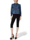 Chloé Denim High Neck Gathered Jacket