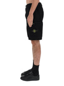 Stone Island Cargo Shorts With Logo Patch