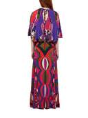 Pucci Cape-Bluse mit Orchideen-Print