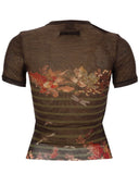 Jean Paul Gaultier T Shirt With "Marinière Grape" Print