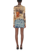 Jean Paul Gaultier Miniskirt With "Newspaper" Print