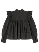 Ganni-Bluse mit Kragen