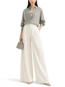 Brunello Cucinelli Linen Blend Tailored Pants
