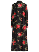 Dolce & Gabbana Rose Bouquet Print Twill Long Dress