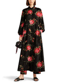 Dolce & Gabbana Rose Bouquet Print Twill Long Dress