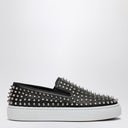 Christian Louboutin Black Spikeboat Slip On Sneakers With Spikes