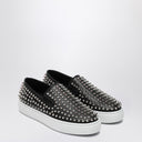 Christian Louboutin Black Spikeboat Slip On Sneakers With Spikes