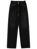Versace Jeans With Studs And Crystals Decoration