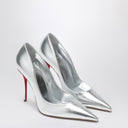 Christian Louboutin Miss Z Pumps In Silver Laminated Nappa Leather