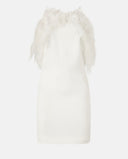 The Attico Mini Dress Cady With Ostrich Feathers