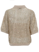 Brunello Cucinelli Silk And Linen Knit Polo Shirt